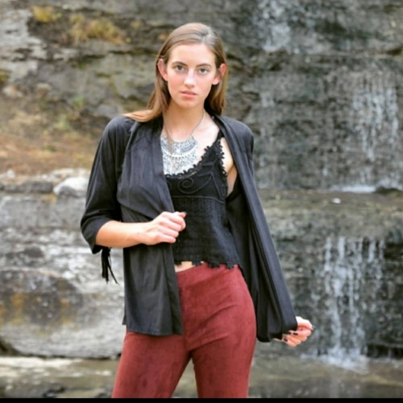 RELISTED Black fringed suede cardigan - Picture 5 of 6